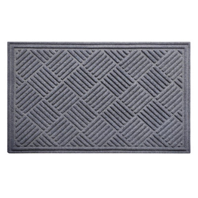 Odafe Indoor/Outdoor Non-Slip Heavy-Duty Polypropylene Doormat with Rubber Backing – Checkered Design