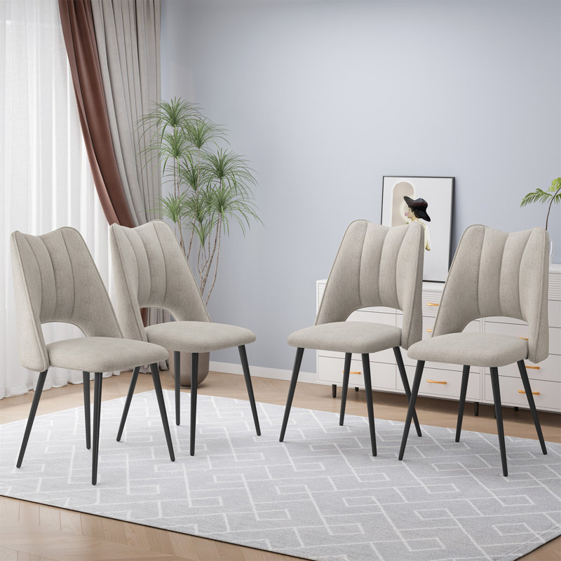 4-Chair Set Combination Dining Chairs, Beige