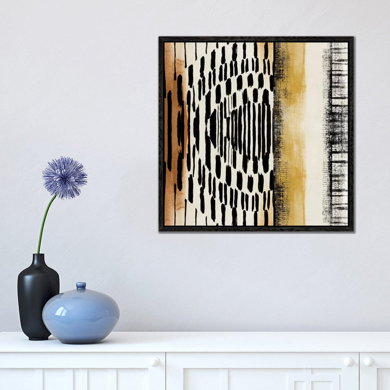 No Borders I by Eva Watts - Painting on Canvas, 45.72cm H x 45.72cm W x 3.81cm D, Black Framed