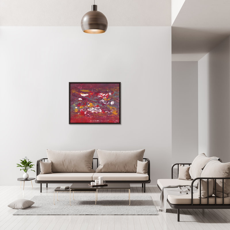 Deep In Red Painting by Danielle Davis, Matt Black Framed