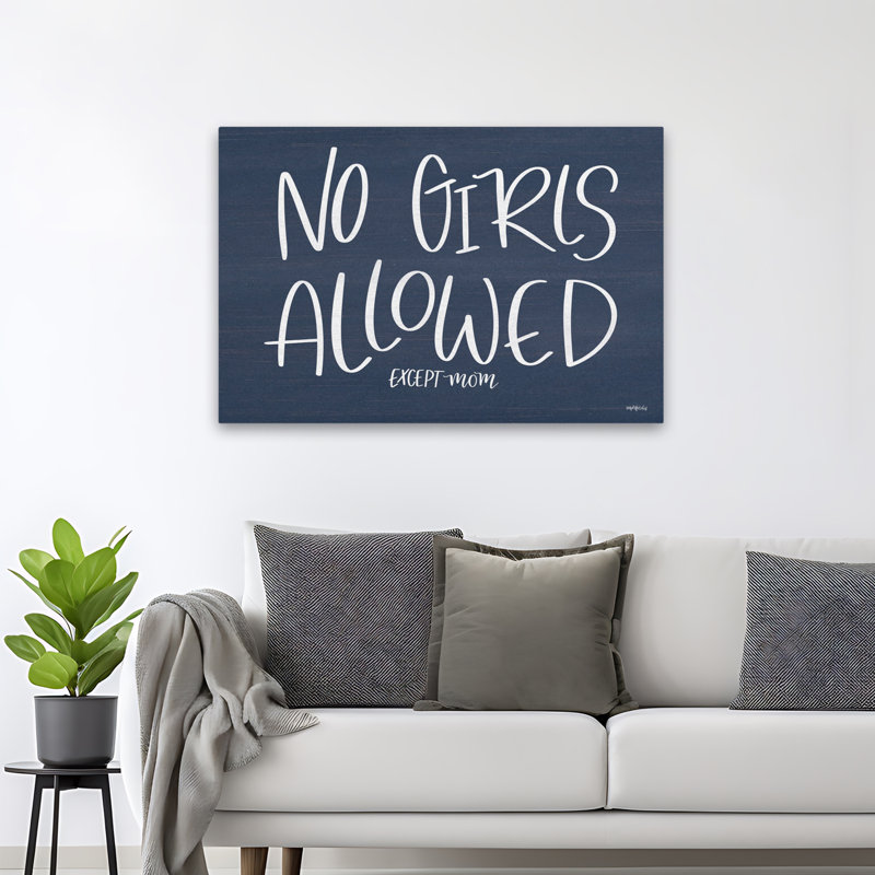Pas de filles permises - maison de campagne moderne, pas de filles permises, décoration de chambre de garçons, pièce de jeu amusante, signe de maman, humour humoristique, art masculin