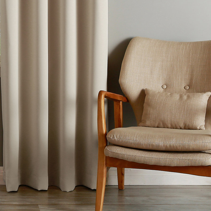 Flame Retardant Thermal Insulated Blackout Curtain, Biscuit, 52" W x 96" L
