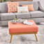 Large Coral Fabric With Rubberwood Frame And Extra Cushioning Mid Century Style Soft Cushion Legs