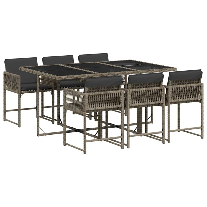 Patio Dining Set with, Grey, Grey