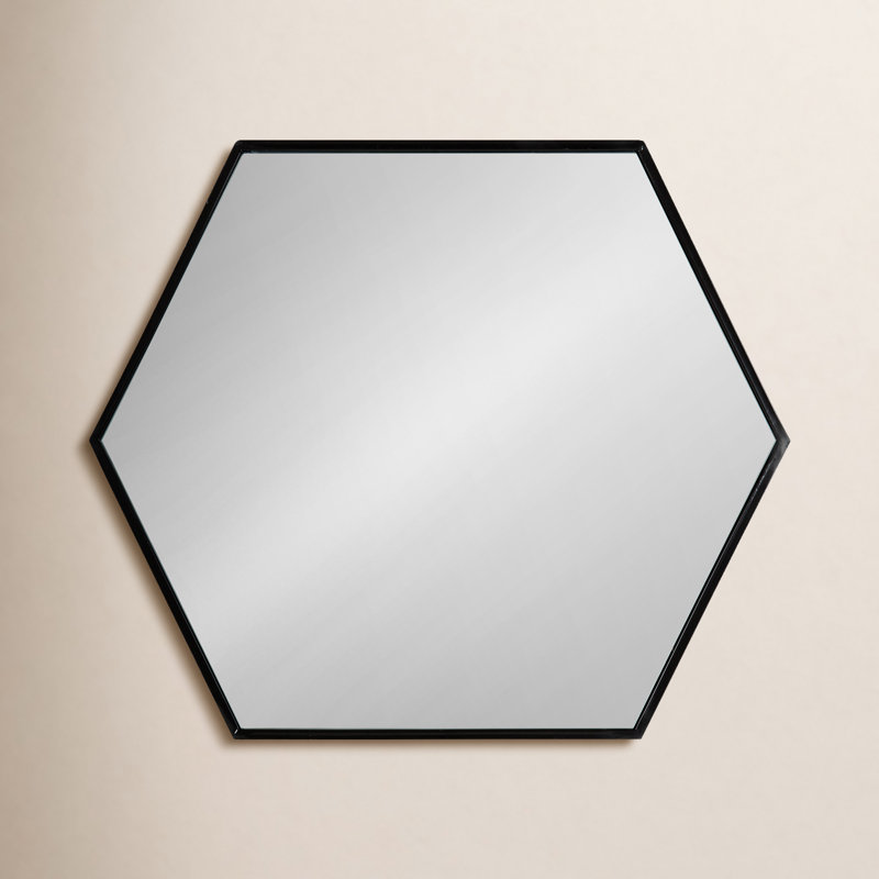 Breckler Metal Mirror, Black, 25.75" x 22"