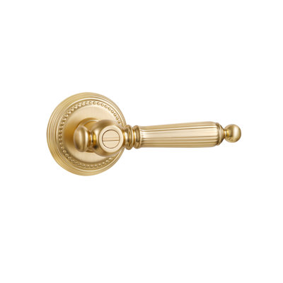 SORWDUERM Paquet de 1 poignée de porte dorée en laiton brossé avec poignée de porte pour chambre à coucher et salle de bain en alliage de zinc