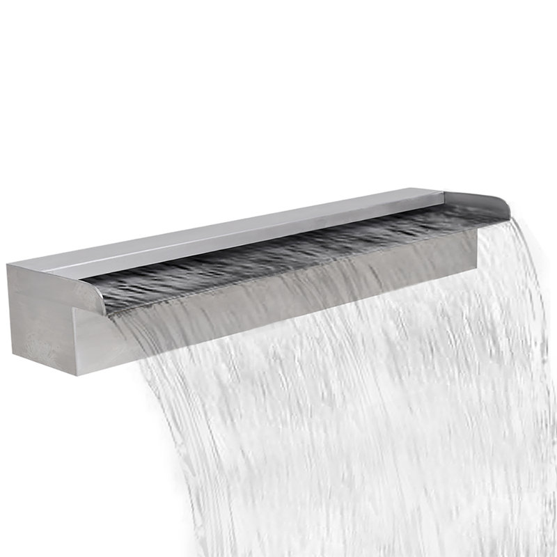 Wheaton Outdoor Stainless Steel Waterfall Fountain, 8cm H x 60cm W x 11.5cm D