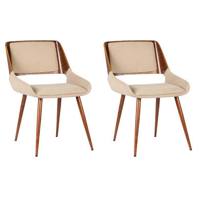 Panda Mid-Century Dining Chair In Walnut Finish  