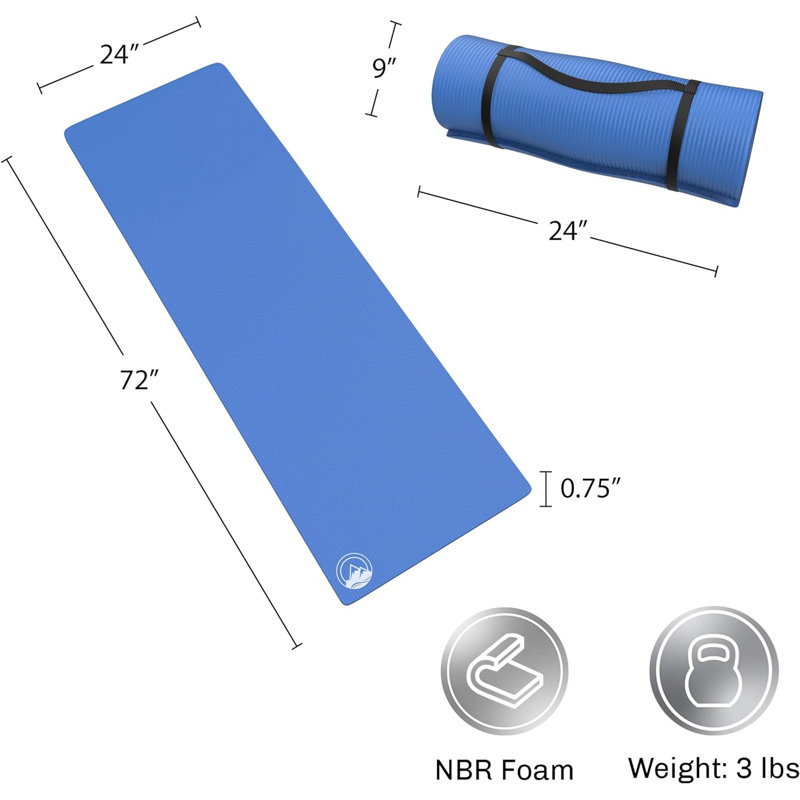 Lit de camp, H 0,75 po x L 72 po x l 24 po, Bleu marine