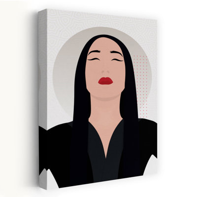 «Serene Woman Portrait», impression murale minimaliste moderne abstraite