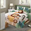 Ensemble de literie safari, ensemble de 6 pièces en microfibre pour grand lit avec coussin lion