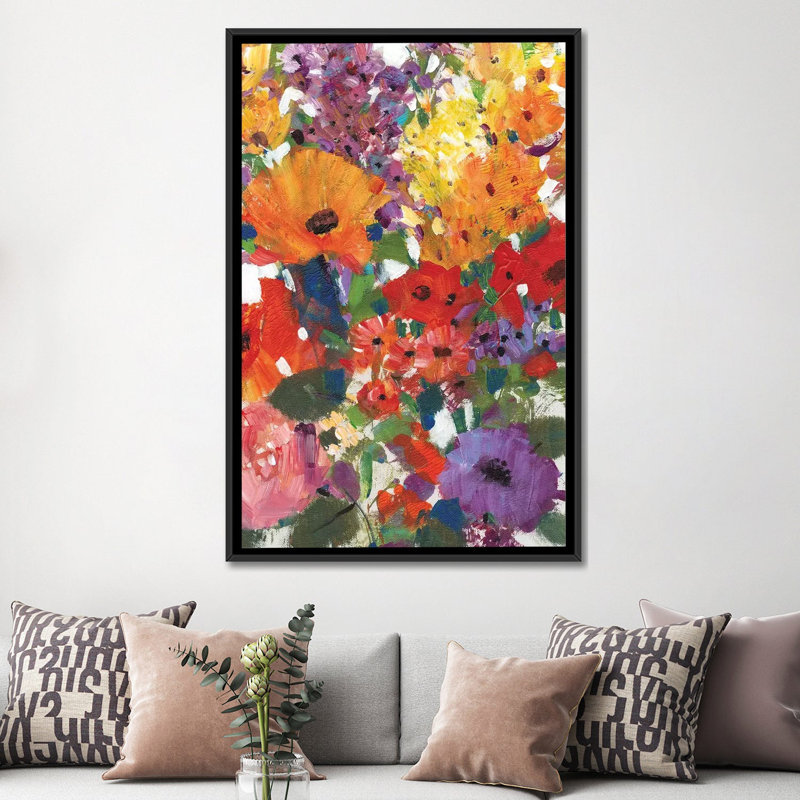 «Fresh Floral I» par Timothy O 'Toole - impression sur toile tendue, H 26 po x l 18 po x P 1,5 po, Toile avec cadre noir