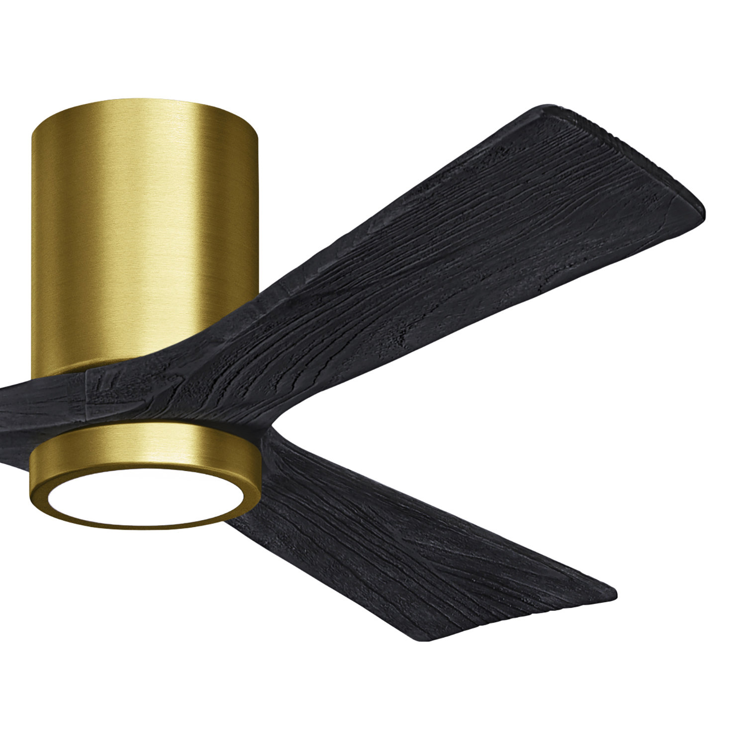 Olivier Ceiling Fan with LED Light Kit, Brushed Brass, 52", Matte Black