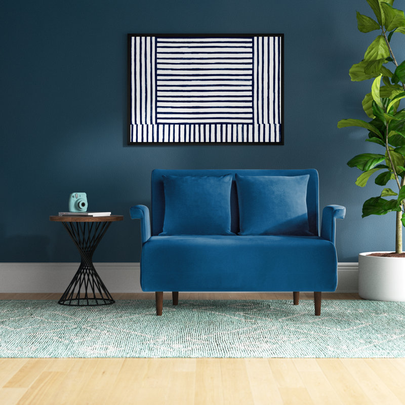 Finnick Velvet Accent Chair, Blue Velvet