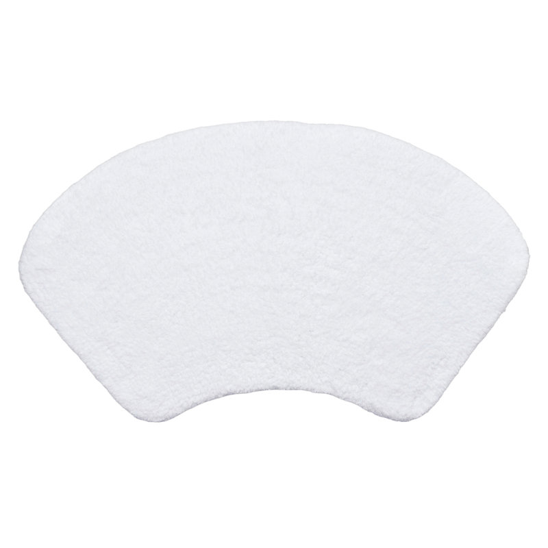 Curved Shower Bath Mat, White