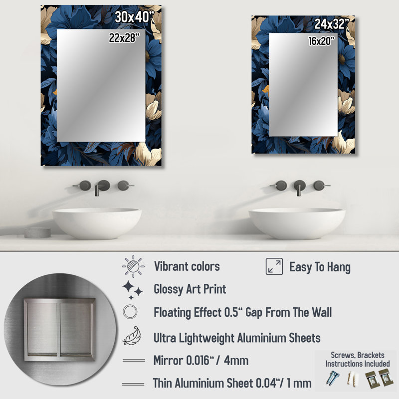 Heflin - Traditional Wall Mirror, 32 po x 24 po