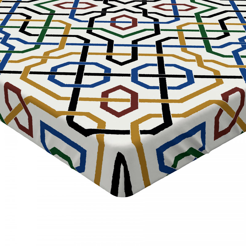 Microfiber Geometric Fitted Sheet, Full Fitted Sheet