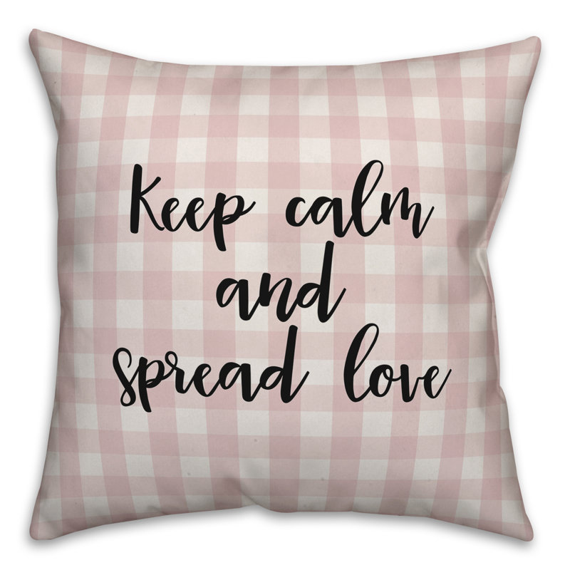  Coussin Keep Keep Calm and Spread Love, Coussin décoratif, Rose / Noir