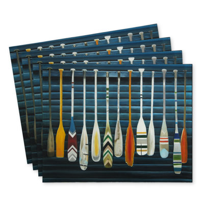 Paddles Polyester Placemats Set of 4 | Stylish Home Decor