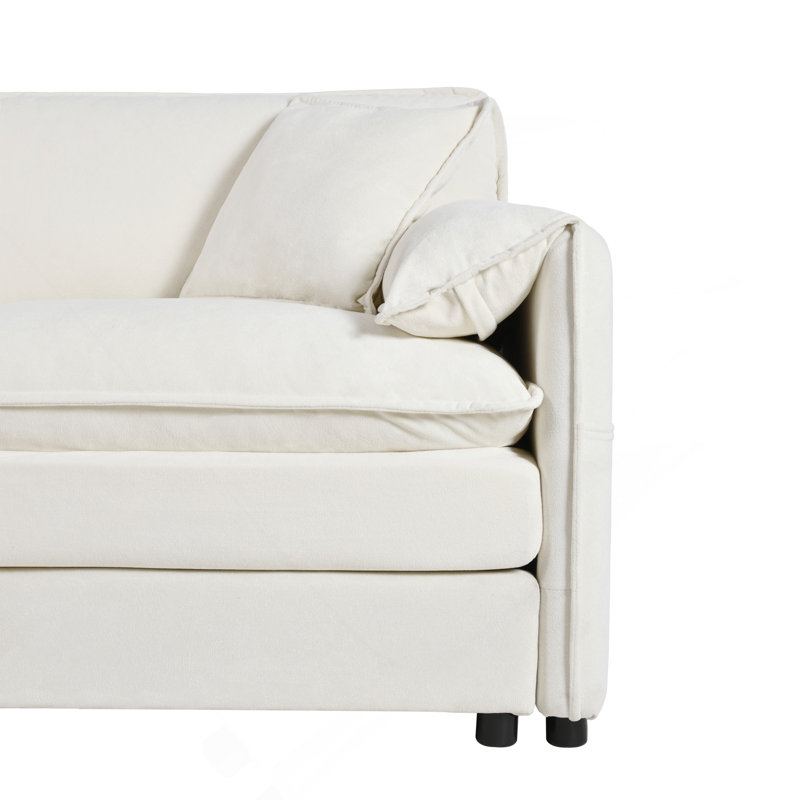 Canapé modulaire à assise profonde avec repose-pieds, siège modulaire en chenille confortable et rembourré en forme de L pour salon, appartement, bureau, bricolage, beige