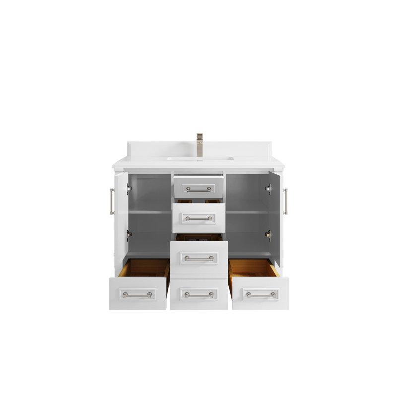 Meuble-lavabo de salle de bain l 42 po x P 22 po x H 36 po Aberdeen, Blanc