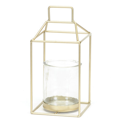 Lanterne carrée en métal bougie