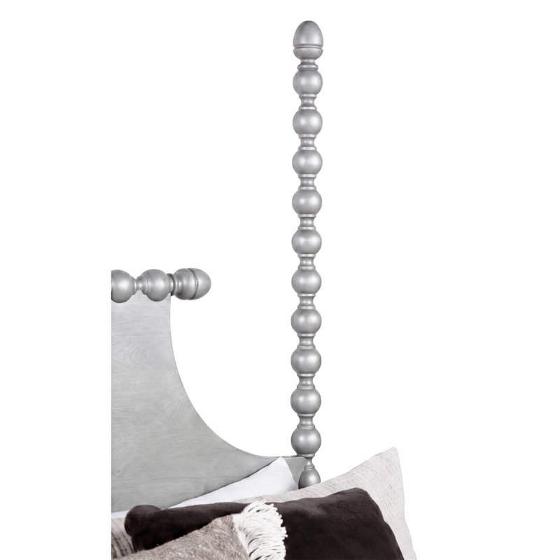 Mary Spindle Four Post Bed, King, Nickel