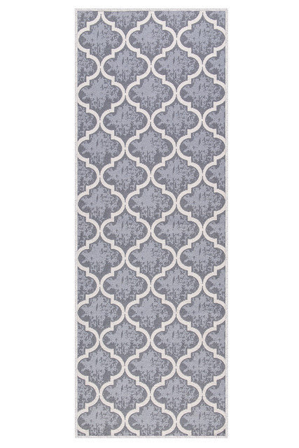 Tapis de cuisine antidérapant Soana, Treillis gris