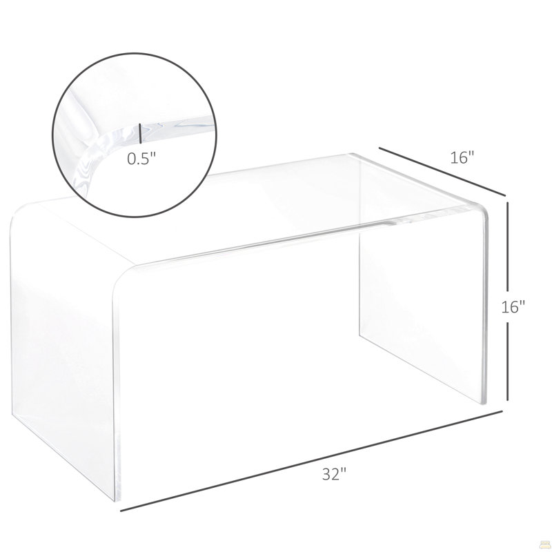 Table basse, table basse rectangulaire à cascade longue de 32 po
