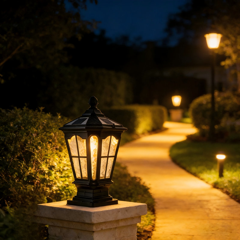 Lampadaire de jardin extérieur en aluminium noir