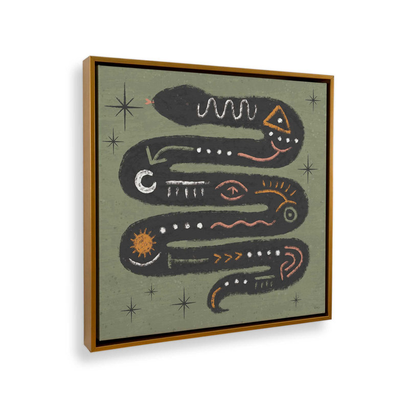 «Wee Bit Wicked IV» par Véronique Charron, reproduction d'art, L 20 po x H 20 po, Doré, Toile avec cadre