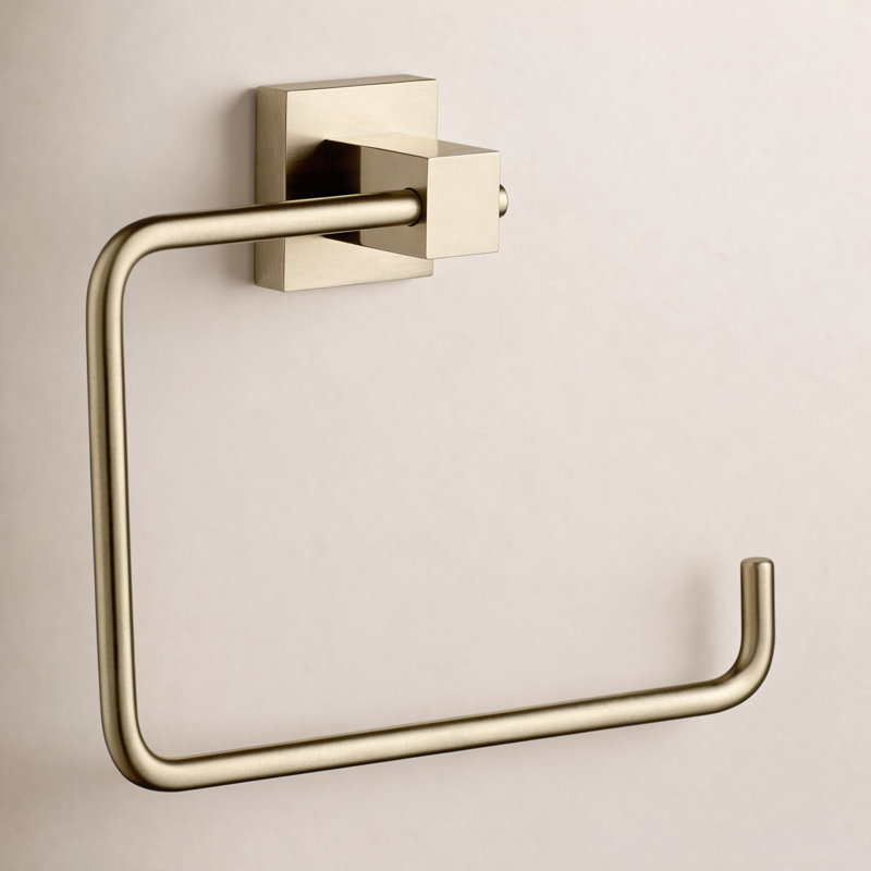 Cube Towel Ring, Brushed Gold