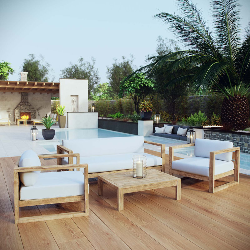Modway Upland 4 Piece Outdoor Patio Teak Set