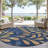 Machine Washable Indoor/Outdoor Lanphear ACN2411 Botanical Rug-1691318194