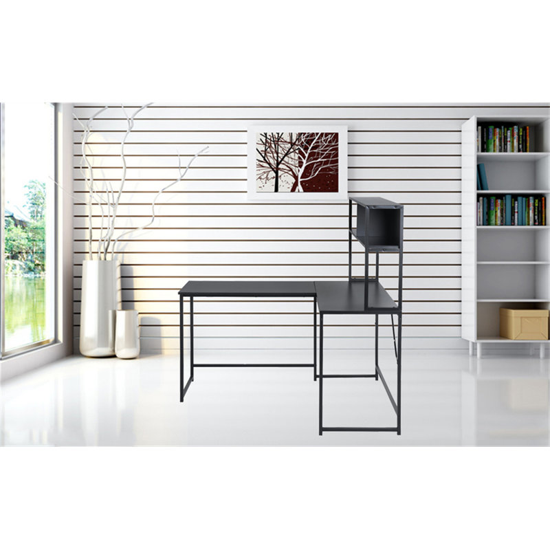 Bureau d'ordinateur en L avec huche L 54 po Lianette