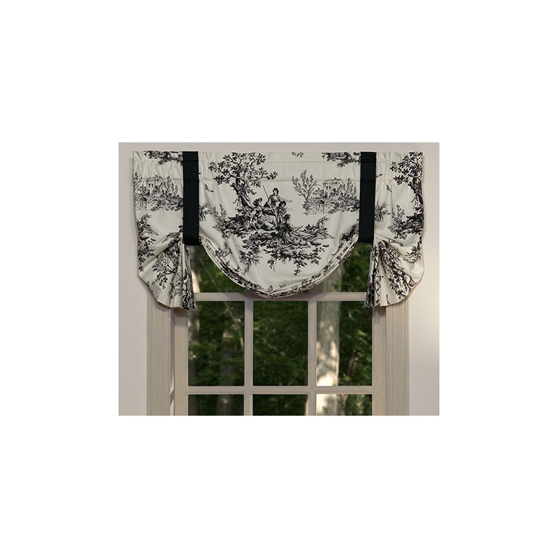 Cantonnière à nouer Bouvier en toile de coton noire traditionnelle