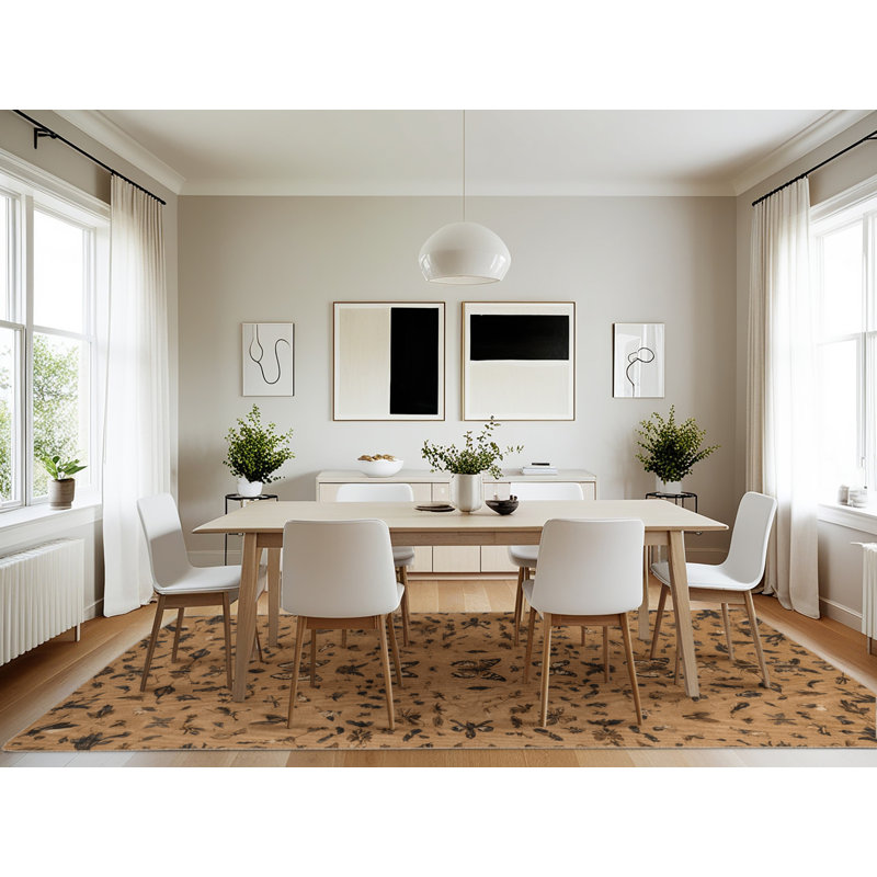 Tapis brun français lavable à la machine, Rectangle 7 pi x 10 pi