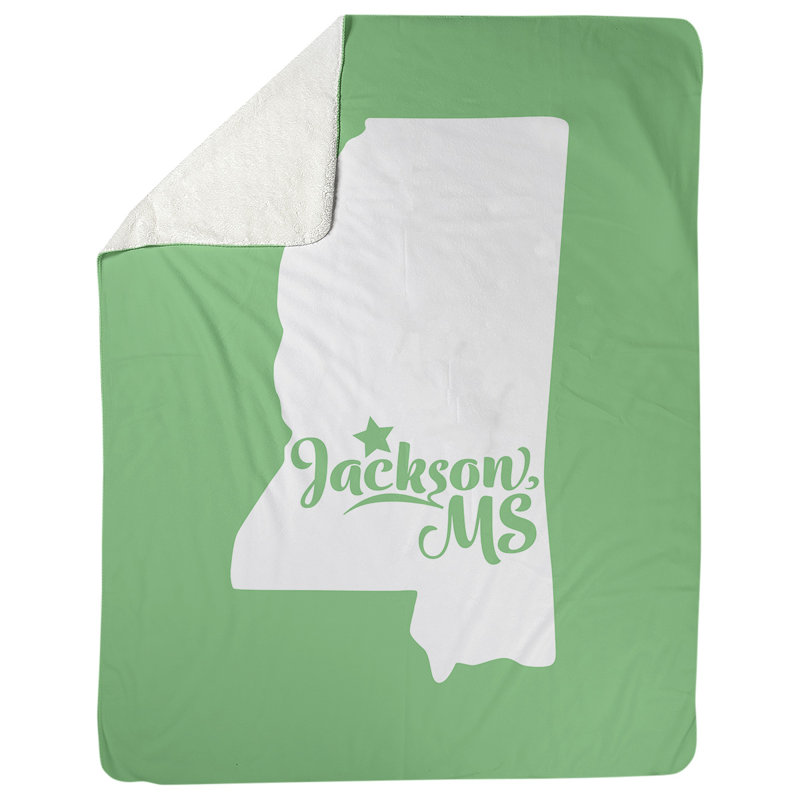 Jeté mississippi polaire jackson, l 52,5 po x L 62,5 po, Vert
