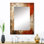 Orange Chaos Collage I - miroir mural unique, abstrait, collage