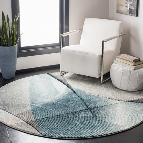 Akia Abstract Area Rug, Round 122 cm
