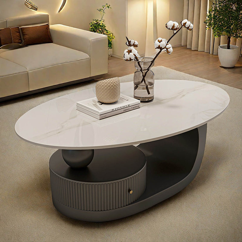 Table de bout Creative, Blanc, H 15,7 po x L 39,4 po x l 21,7 po