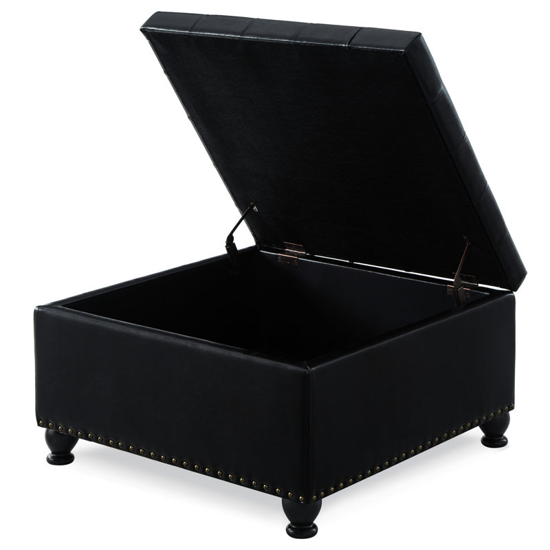 Black Faux Leather With Build And Storage Capacity Construction