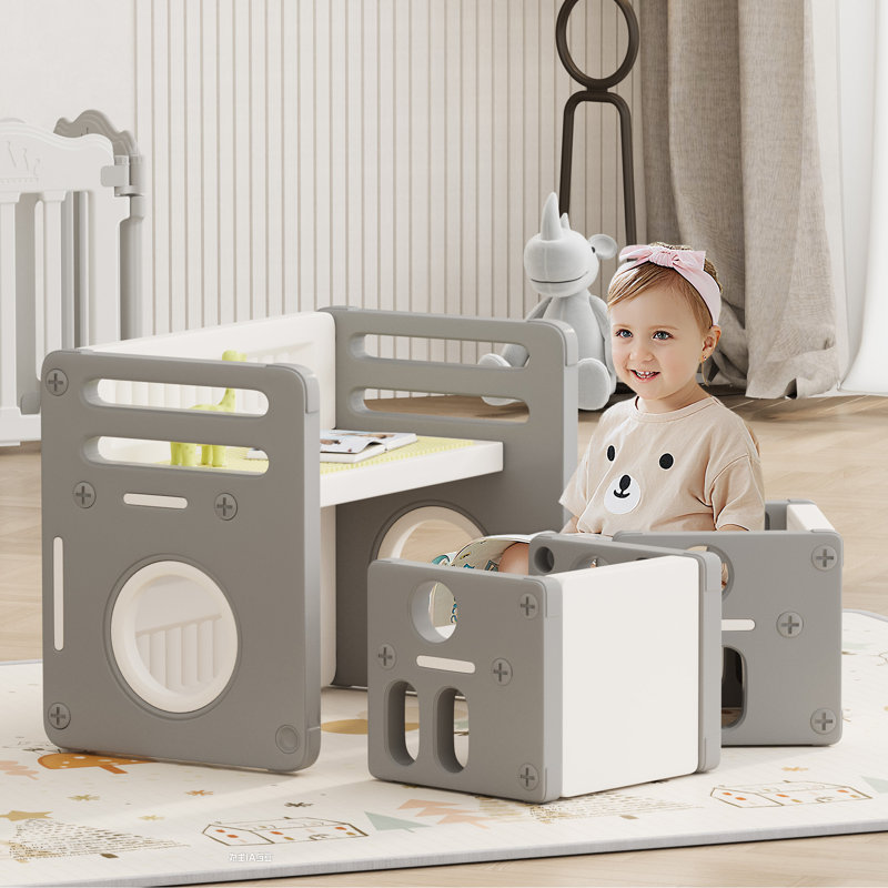Ensemble table et chaises pour enfants, station de jeux modulaire pour tout-petits, mobilier de jeu multifonctionnel pour chambre d'enfant, salle de jeux, chambre de bébé et salle de classe à domicile