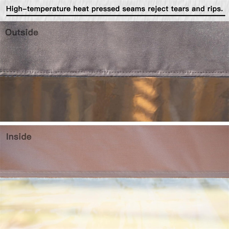Rideau transparent d'extérieur robuste, Gris, H 118,9 po x l 83 po