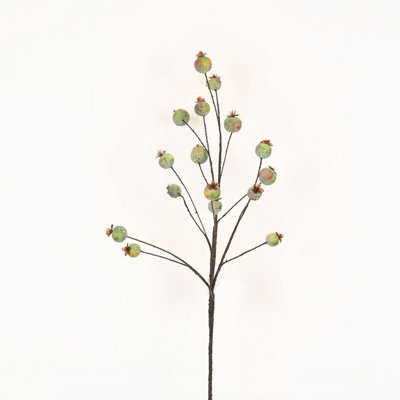 30" Artificial Pomegranate Stem Branch For Vase Filler, Farmhouse Long Stem Sprays For Wedding Party Home Office Table Centerpiece Shelf Decorations
