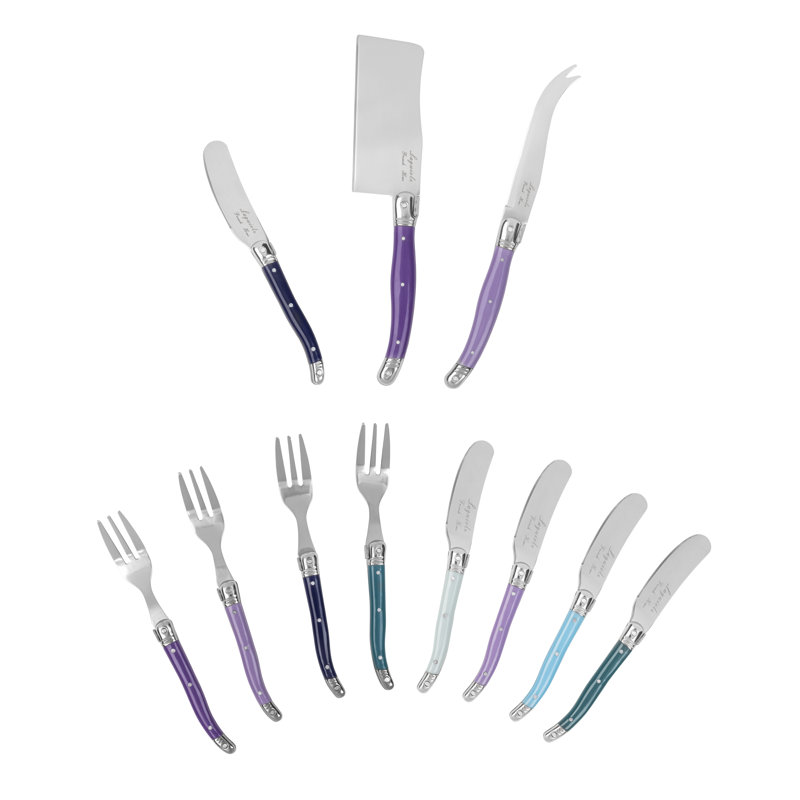 French Home 11-Piece Laguiole Charcuterie Set - Plum Rose