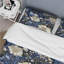Deep Indigo Moonlit Flowers - Botanical Duvet Cover Set-2134459539