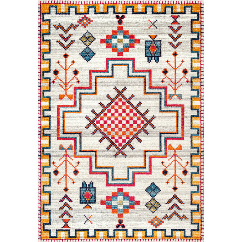 Lorrie Southwestern Polypropylene Rug, Rectangle 2' x 3'
