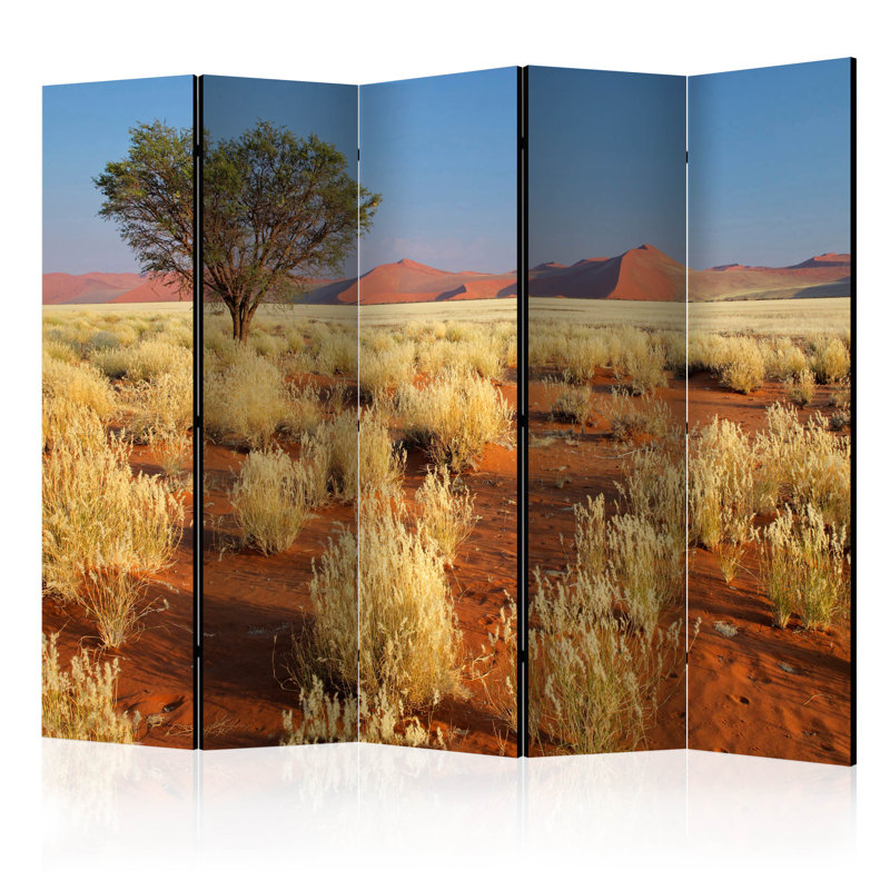 Geier 225cm W x 172cm H 5 - Panel Solid Wood Folding Room Divider