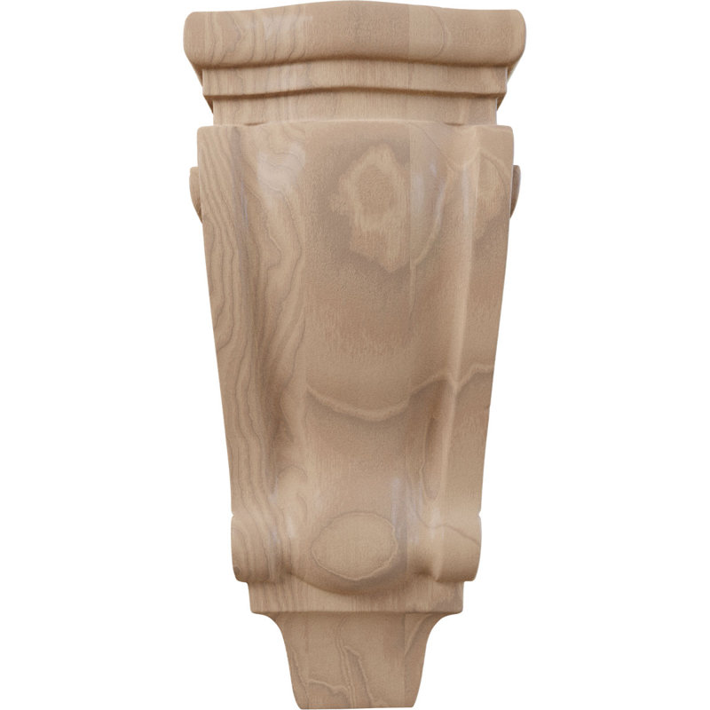 Petit corbeau en bois de pilastre traditionnel l 4 3/4 po x P 1 3/4 po x H 10 po (paquet de 6), Acajou